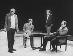 Director Jose Quintero (L) working with actor Richard Thomas (2L) and two unidentified actors at the Circle In The Square Theatre.