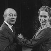 Composer Richard Rodgers and actress Liv Ullmann on the set of the Broadway production of the musical "I Remember Mama.".