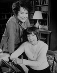 (L) Actress Ellen Burstyn in costume as author Helen Hanft (R), whom she portrays in the Broadway production of the play "84 Charing Cross Road"