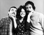 (L-R) Actors Brian Doyle Murray, Gilda Radner and Joe Flaherty of the Off-Broadway production of the play "National Lampoon's Lemmings."