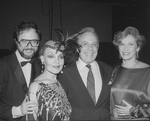 (L-R) Composer Rupert Holmes, singer Cleo Laine, actors George Rose and Betty Buckley at the opening night party of the Broadway production of the musical "The Mystery Of Edwin Drood.".