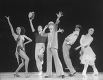 Entertainer Shirley MacLaine (C) with unidentified dancers in a number from the show "Shirley MacLaine On Broadway.".