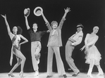 Entertainer Shirley MacLaine (C) with unidentified dancers in a number from the show "Shirley MacLaine On Broadway.".