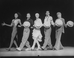 Entertainer Shirley MacLaine (R) with unidentified dancers in a number from the show "Shirley MacLaine On Broadway.".