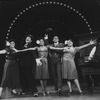 (L-R) Actors Armelia McQueen, Ken Page, Charlaine Woodard, Andre De Shields, Nell Carter and Luther Henderson (at the piano) in a scene from the Broadway production of the musical "Ain't Misbehavin'.".