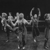 Actress Meryl Streep (C) as Alice in Wonderland with actors Amanda Plummer (R), Deborah Rush (L) and Mark Linn-Baker (2L) in a scene from the NY Shakespeare Festival production of the musical "Alice."