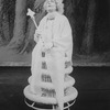 Actress Eva Le Gallienne as the White Queen in a scene from the Broadway revival of the play "Alice In Wonderland.".