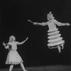 (R-L) Actresses Eva Le Gallienne (as the White Queen) and Kate Burton as Alice in a scene from the Broadway revival of the play "Alice In Wonderland.".