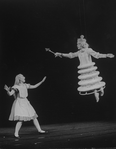 (R-L) Actresses Eva Le Gallienne (as the White Queen) and Kate Burton as Alice in a scene from the Broadway revival of the play "Alice In Wonderland.".