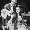 Actor David Dukes as Salieri with an unidentified actress in a scene from the Broadway production of the play "Amadeus"