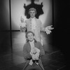 Actors Mark Hamill as Mozart (B) and David Birney as Salieri (T) in a scene from the Broadway production of the play "Amadeus"