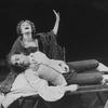 Actor Mark Hamill as Mozart with an unidentified actress in a scene from the Broadway production of the play "Amadeus"