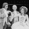 Actor David Birney as Salieri (L) with unidentified actors in a scene from the Broadway production of the play "Amadeus"