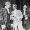 Actor David Birney as Salieri (C) with unidentified actors in a scene from the Broadway production of the play "Amadeus"