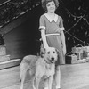 Actress Andrea McArdle as Little Orphan Annie with Sandy the dog in a scene from the Broadway production of the musical "Annie.".