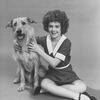 Actress Andrea McArdle as Little Orphan Annie with Sandy the dog in a scene from the Broadway production of the musical "Annie.".