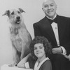 Actors Andrea McArdle as Little Orphan Annie, Reid Shelton as Daddy Warbucks and Sandy the dog in a scene from the Broadway production of the musical "Annie.".