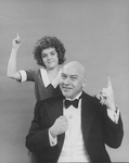 Actors Andrea McArdle as Little Orphan Annie and Reid Shelton as Daddy Warbucks in a scene from the Broadway production of the musical "Annie.".