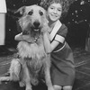 Actress Andrea McArdle as Little Orphan Annie with Sandy the dog in a scene from the Broadway production of the musical "Annie.".