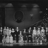 Shelly Burch, John Schuck (as Daddy Warbucks) and Allison Smith (as Little Orphan Annie) with full company in finale for the stage production Annie