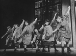 A group of dancing orphans in a scene from the Broadway production of the musical "Annie.".