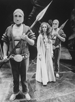 Actors Charles Cioffi (2L), Dimitra Arliss (C) and Pauline Flanagan (R) in a scene from the Lincoln Center Repertory production of "Antigone"