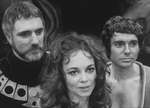 (L-R) Actors Philip Bosco, Martha Henry and David Birney in a scene from the Lincoln Center Repertory production of "Antigone"