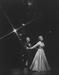 Actors Dorothy Loudon and Vincent Gardenia in a scene from the Broadway production of the musical "Ballroom"