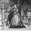 Actors Jim Dale and Glenn Close as P.T. Barnum and his wife Chairy in a scene from the Broadway production of the musical "Barnum"