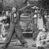 Actors John Goodman (L) and Daniel Jenkins as Huckleberry Finn (R) in a scene from the Broadway production of the musical "Big River"