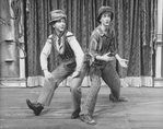 (L-R) Actors Rene Auberjonois and Daniel Jenkins (as Huck Finn) in a scene from the Broadway production of the musical "Big River"