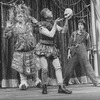 (L-R) Actors Bob Gunton, Rene Auberjonois and Daniel Jenkins (as Huck Finn) in a scene from the Broadway production of the musical "Big River"