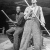 (R-L) Actors Daniel Jenkins (as Huck Finn) and Ron Richardson in a scene from the Broadway production of the musical "Big River"
