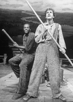 (R-L) Actors Daniel Jenkins (as Huck Finn) and Ron Richardson in a scene from the Broadway production of the musical "Big River"