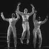 Hoofer Savion Glover (C) tap dancing in a scene from the Broadway production of the musical "Black And Blue"