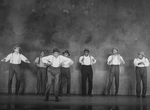 Tap dancers performing in a scene from the Broadway production of the musical "Black And Blue"