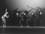 Tap dancers performing in a scene from the Broadway production of the musical "Black And Blue"