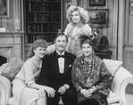 (L-R) Actors Judith Ivey, Richard Chamberlain, Blythe Danner and Geraldine Page in a scene from the Broadway revival of the play "Blithe Spirit"