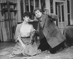 Singers Linda Ronstadt and David Carroll in a scene from the NY Shakespeare Festival production of the opera "La Boheme."