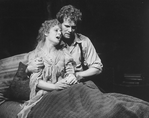 Singers Patti Cohenour and David Carroll in a scene from the NY Shakespeare Festival production of the opera "La Boheme."