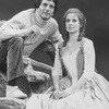 Actors Martin Vidnovic and Meg Bussert in a scene from the Broadway revival of the musical "Brigadoon"