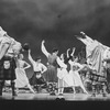 Ice skater John Curry and dancer Marina Eglevsky (C) in a scene from the Broadway revival of the musical "Brigadoon"