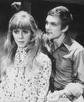 Actors Blythe Danner and Keir Dullea in a scene from the Broadway production of the play "Butterflies Are Free.".