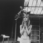 Actors Blythe Danner and Keir Dullea in a scene from the Broadway production of the play "Butterflies Are Free.".