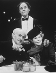 (L-R) Actors Eli Wallach, Bob Dishy and Anne Jackson in a scene from the Broadway revival of the play "Cafe Crown.".