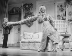 (L-R) Actors Gene Barry and William Thomas, Jr. (in drag) in a scene from the Broadway production of the musical "La Cage Aux Folles."