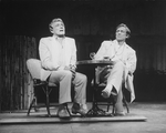 (L-R) Actors Gene Barry and George Hearn in a scene from the Broadway production of the musical "La Cage Aux Folles."