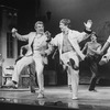 (C) Actors Gene Barry and George Hearn with others in a scene from the Broadway production of the musical "La Cage Aux Folles."