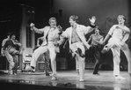 (C) Actors Gene Barry and George Hearn with others in a scene from the Broadway production of the musical "La Cage Aux Folles."