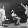 (R-C) Actors Gene Barry and George Hearn with others in a scene from the Broadway production of the musical "La Cage Aux Folles."